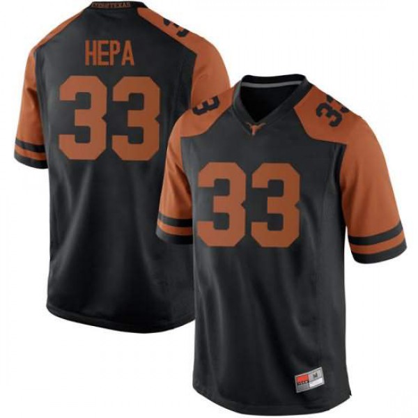 Men's University of Texas #33 Kamaka Hepa Replica Player Jersey Black